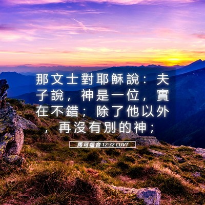 Picture 05 - 馬 可 福 音 12:32 CUVT - 那 文 士 對 耶 穌 說 ： 夫 子 說 ， - Bible Verse Picture