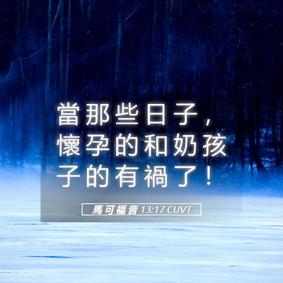 Picture 05 - 馬 可 福 音 13:17 CUVT - 當 那 些 日 子 ， 懷 孕 的 和 奶 孩 - Bible Verse Picture