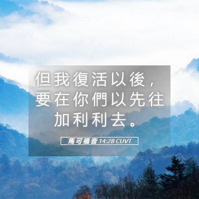 Picture 05 - 馬 可 福 音 14:28 CUVT - 但 我 復 活 以 後 ， 要 在 你 們 以 - Bible Verse Picture