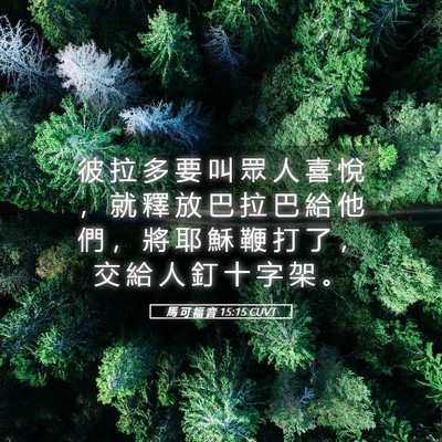 Picture 05 - 馬 可 福 音 15:15 CUVT - 彼 拉 多 要 叫 眾 人 喜 悅 ， 就 釋 - Bible Verse Picture