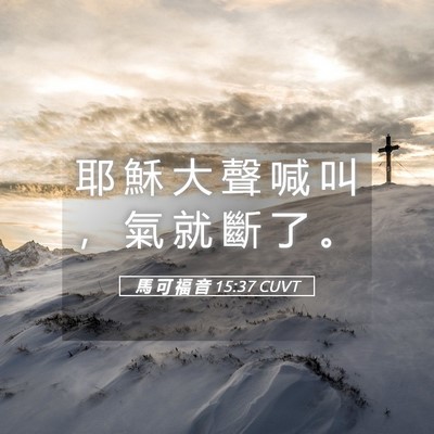 Picture 05 - 馬 可 福 音 15:37 CUVT - 耶 穌 大 聲 喊 叫 ， 氣 就 斷 了 - Bible Verse Picture