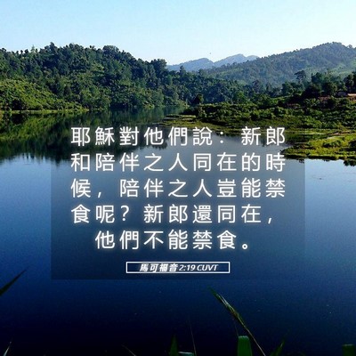 Picture 05 - 馬 可 福 音 2:19 CUVT - 耶 穌 對 他 們 說 ： 新 郎 和 陪 伴 - Bible Verse Picture