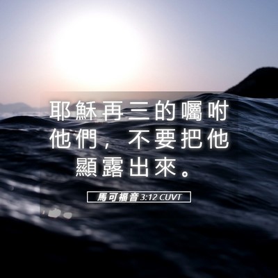 Picture 05 - 馬 可 福 音 3:12 CUVT - 耶 穌 再 三 的 囑 咐 他 們 ， 不 要 - Bible Verse Picture