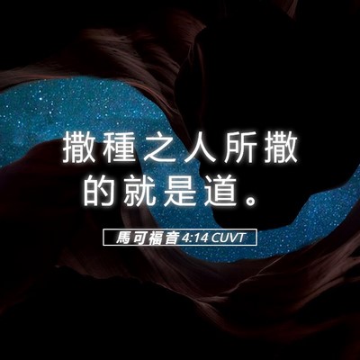 Picture 05 - 馬 可 福 音 4:14 CUVT - 撒 種 之 人 所 撒 的 就 是 道 - Bible Verse Picture