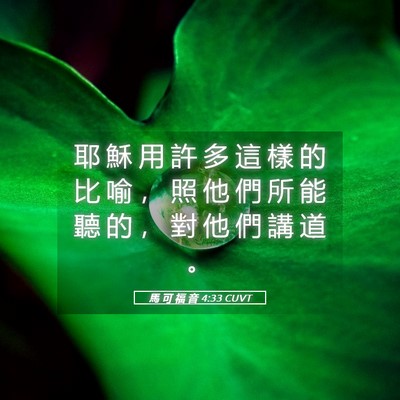 Picture 05 - 馬 可 福 音 4:33 CUVT - 耶 穌 用 許 多 這 樣 的 比 喻 ， 照 - Bible Verse Picture