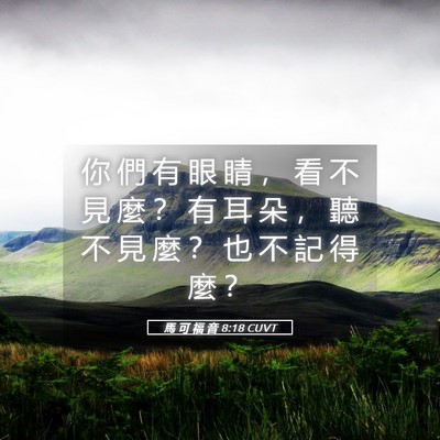 Picture 05 - 馬 可 福 音 8:18 CUVT - 你 們 有 眼 睛 ， 看 不 見 麼 ？ 有 - Bible Verse Picture