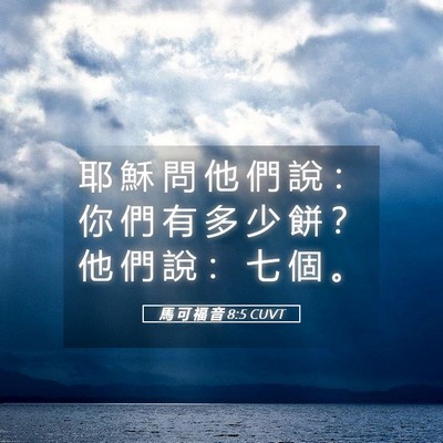 Picture 05 - 馬 可 福 音 8:5 CUVT - 耶 穌 問 他 們 說 ： 你 們 有 多 少 - Bible Verse Picture