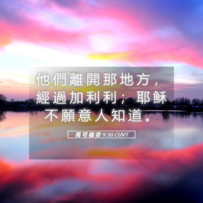 Picture 05 - 馬 可 福 音 9:30 CUVT - 他 們 離 開 那 地 方 ， 經 過 加 利 - Bible Verse Picture
