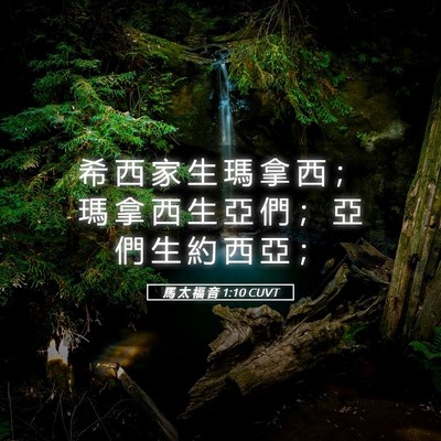 Picture 05 - 馬 太 福 音 1:10 CUVT - 希 西 家 生 瑪 拿 西 ； 瑪 拿 西 生 - Bible Verse Picture