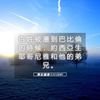 Picture 05 - 馬 太 福 音 1:11 CUVT - 百 姓 被 遷 到 巴 比 倫 的 時 候 ， - Bible Verse Picture