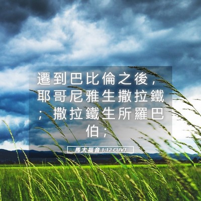 Picture 05 - 馬 太 福 音 1:12 CUVT - 遷 到 巴 比 倫 之 後 ， 耶 哥 尼 雅 - Bible Verse Picture