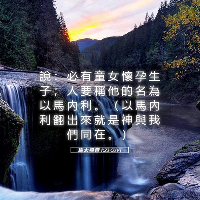 Picture 05 - 馬 太 福 音 1:23 CUVT - 說 ： 必 有 童 女 懷 孕 生 子 ； 人 - Bible Verse Picture
