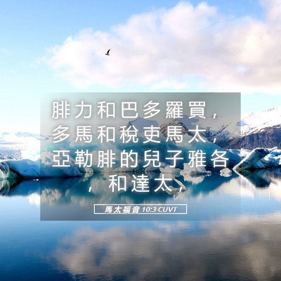 Picture 05 - 馬 太 福 音 10:3 CUVT - 腓 力 和 巴 多 羅 買 ， 多 馬 和 稅 - Bible Verse Picture