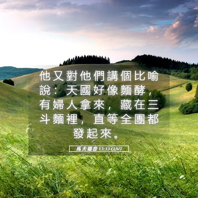 Picture 05 - 馬 太 福 音 13:33 CUVT - 他 又 對 他 們 講 個 比 喻 說 ： 天 - Bible Verse Picture