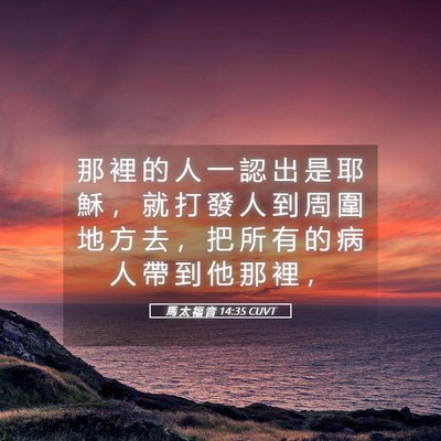 Picture 05 - 馬 太 福 音 14:35 CUVT - 那 裡 的 人 一 認 出 是 耶 穌 ， 就 - Bible Verse Picture