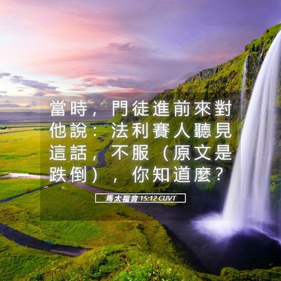 Picture 05 - 馬 太 福 音 15:12 CUVT - 當 時 ， 門 徒 進 前 來 對 他 說 ： - Bible Verse Picture
