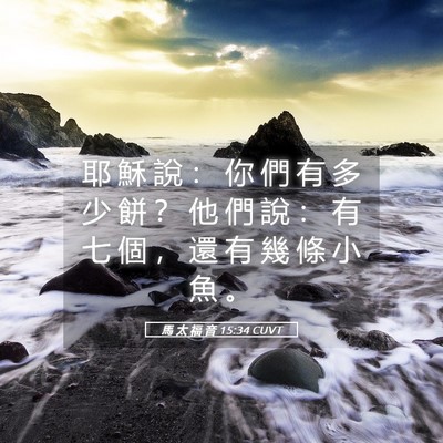 Picture 05 - 馬 太 福 音 15:34 CUVT - 耶 穌 說 ： 你 們 有 多 少 餅 ？ 他 - Bible Verse Picture