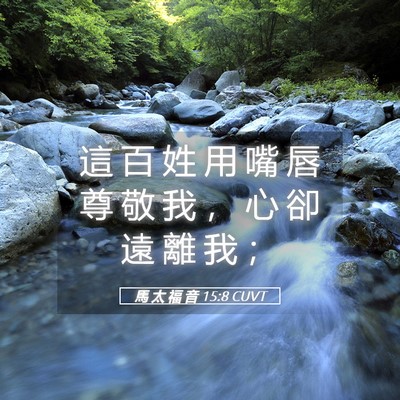 Picture 05 - 馬 太 福 音 15:8 CUVT - 這 百 姓 用 嘴 唇 尊 敬 我 ， 心 卻 - Bible Verse Picture