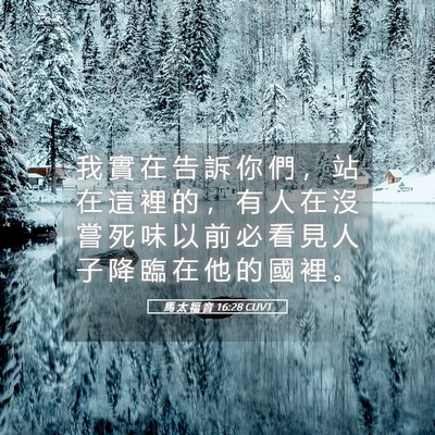 Picture 05 - 馬 太 福 音 16:28 CUVT - 我 實 在 告 訴 你 們 ， 站 在 這 裡 - Bible Verse Picture