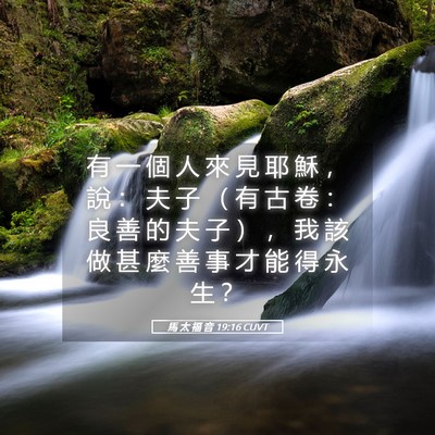 Picture 05 - 馬 太 福 音 19:16 CUVT - 有 一 個 人 來 見 耶 穌 ， 說 ： 夫 - Bible Verse Picture