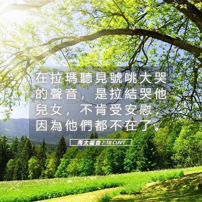 Picture 05 - 馬 太 福 音 2:18 CUVT - 在 拉 瑪 聽 見 號 咷 大 哭 的 聲 音 - Bible Verse Picture