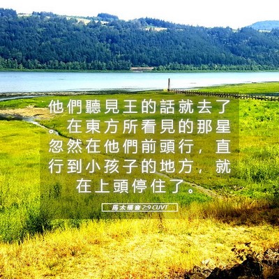 Picture 05 - 馬 太 福 音 2:9 CUVT - 他 們 聽 見 王 的 話 就 去 了 。 在 - Bible Verse Picture