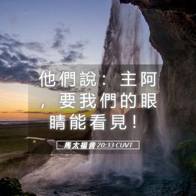 Picture 05 - 馬 太 福 音 20:33 CUVT - 他 們 說 ： 主 阿 ， 要 我 們 的 眼 - Bible Verse Picture