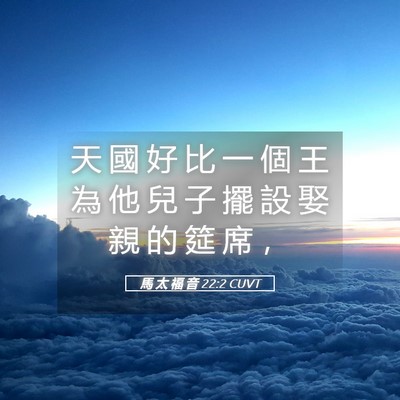 Picture 05 - 馬 太 福 音 22:2 CUVT - 天 國 好 比 一 個 王 為 他 兒 子 擺 - Bible Verse Picture