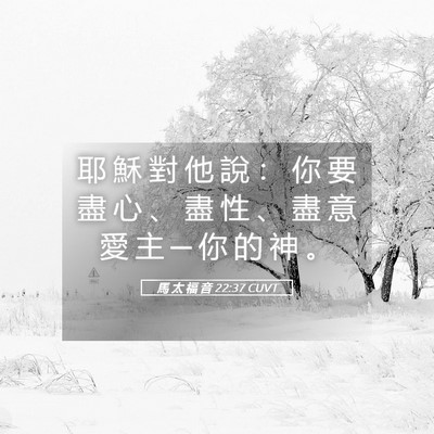 Picture 05 - 馬 太 福 音 22:37 CUVT - 耶 穌 對 他 說 ： 你 要 盡 心 、 盡 - Bible Verse Picture
