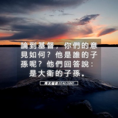 Picture 05 - 馬 太 福 音 22:42 CUVT - 論 到 基 督 ， 你 們 的 意 見 如 何 - Bible Verse Picture