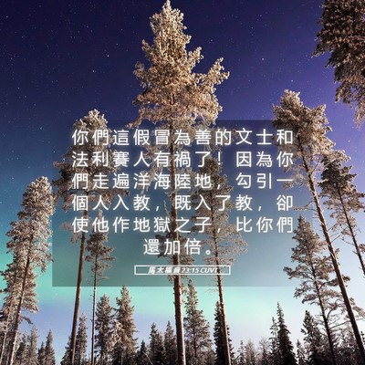 Picture 05 - 馬 太 福 音 23:15 CUVT - 你 們 這 假 冒 為 善 的 文 士 和 法 - Bible Verse Picture