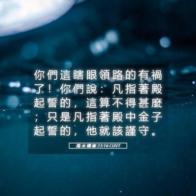 Picture 05 - 馬 太 福 音 23:16 CUVT - 你 們 這 瞎 眼 領 路 的 有 禍 了 ！ - Bible Verse Picture