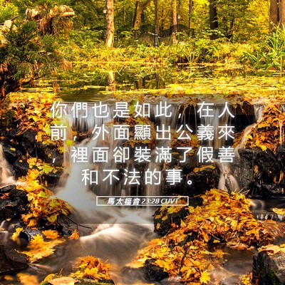 Picture 05 - 馬 太 福 音 23:28 CUVT - 你 們 也 是 如 此 ， 在 人 前 ， 外 - Bible Verse Picture