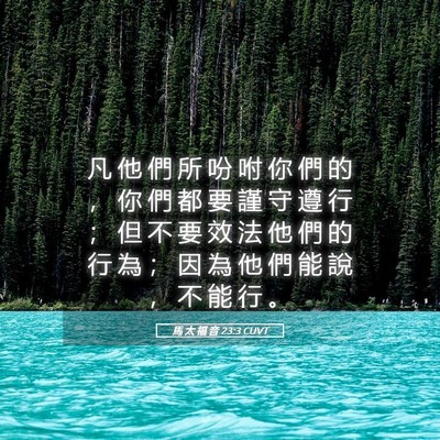 Picture 05 - 馬 太 福 音 23:3 CUVT - 凡 他 們 所 吩 咐 你 們 的 ， 你 們 - Bible Verse Picture