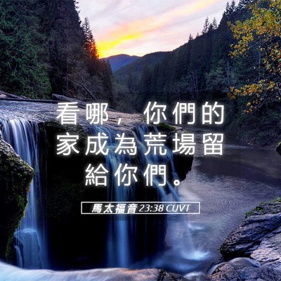 Picture 05 - 馬 太 福 音 23:38 CUVT - 看 哪 ， 你 們 的 家 成 為 荒 場 留 - Bible Verse Picture