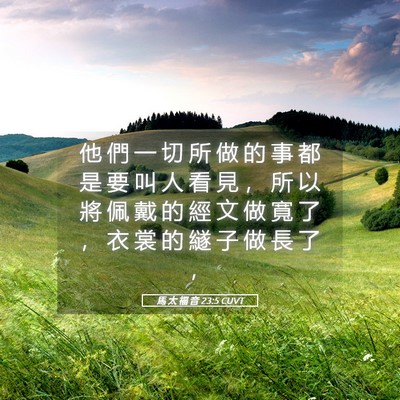 Picture 05 - 馬 太 福 音 23:5 CUVT - 他 們 一 切 所 做 的 事 都 是 要 叫 - Bible Verse Picture