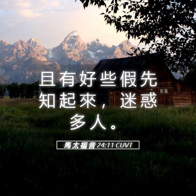 Picture 05 - 馬 太 福 音 24:11 CUVT - 且 有 好 些 假 先 知 起 來 ， 迷 惑 - Bible Verse Picture