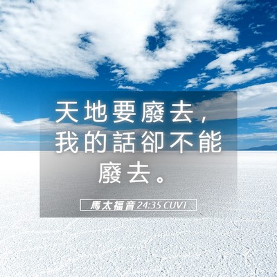 Picture 05 - 馬 太 福 音 24:35 CUVT - 天 地 要 廢 去 ， 我 的 話 卻 不 能 - Bible Verse Picture