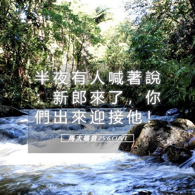 Picture 05 - 馬 太 福 音 25:6 CUVT - 半 夜 有 人 喊 著 說 ： 新 郎 來 了 - Bible Verse Picture