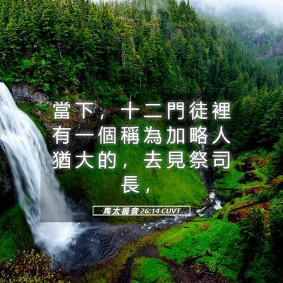 Picture 05 - 馬 太 福 音 26:14 CUVT - 當 下 ， 十 二 門 徒 裡 有 一 個 稱 - Bible Verse Picture