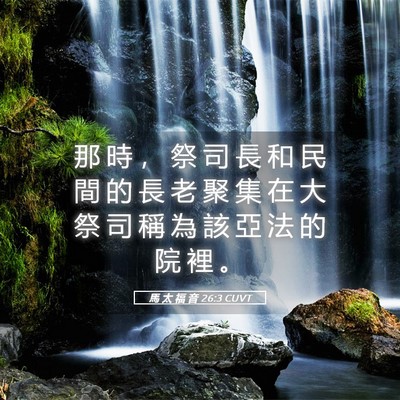 Picture 05 - 馬 太 福 音 26:3 CUVT - 那 時 ， 祭 司 長 和 民 間 的 長 老 - Bible Verse Picture