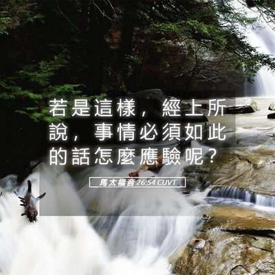 Picture 05 - 馬 太 福 音 26:54 CUVT - 若 是 這 樣 ， 經 上 所 說 ， 事 情 - Bible Verse Picture
