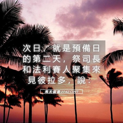 Picture 05 - 馬 太 福 音 27:62 CUVT - 次 日 ， 就 是 預 備 日 的 第 二 天 - Bible Verse Picture