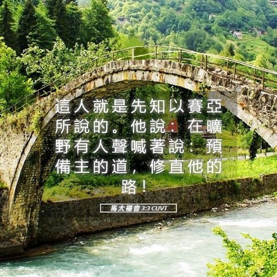 Picture 05 - 馬 太 福 音 3:3 CUVT - 這 人 就 是 先 知 以 賽 亞 所 說 的 - Bible Verse Picture