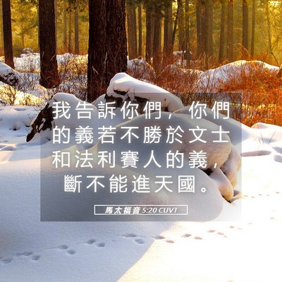 Picture 05 - 馬 太 福 音 5:20 CUVT - 我 告 訴 你 們 ， 你 們 的 義 若 不 - Bible Verse Picture