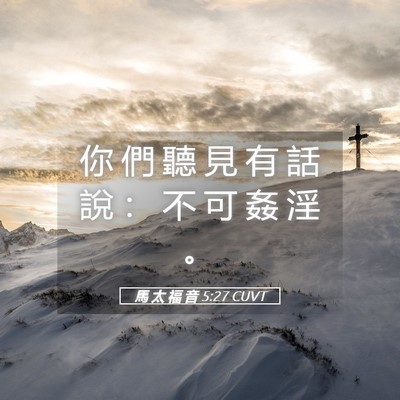 Picture 05 - 馬 太 福 音 5:27 CUVT - 你 們 聽 見 有 話 說 ： 不 可 姦 淫 - Bible Verse Picture