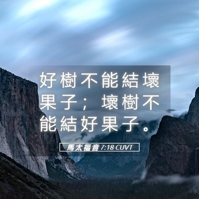 Picture 05 - 馬 太 福 音 7:18 CUVT - 好 樹 不 能 結 壞 果 子 ； 壞 樹 不 - Bible Verse Picture