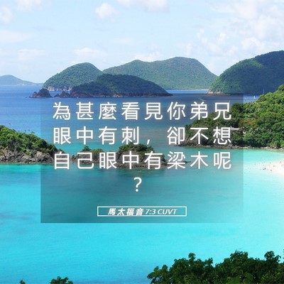 Picture 05 - 馬 太 福 音 7:3 CUVT - 為 甚 麼 看 見 你 弟 兄 眼 中 有 刺 - Bible Verse Picture
