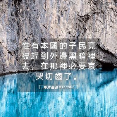 Picture 05 - 馬 太 福 音 8:12 CUVT - 惟 有 本 國 的 子 民 竟 被 趕 到 外 - Bible Verse Picture