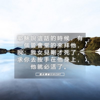 Picture 05 - 馬 太 福 音 9:18 CUVT - 耶 穌 說 這 話 的 時 候 ， 有 一 個 - Bible Verse Picture
